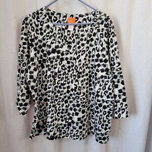 Hearts of Palm 2X animal print embellished beaded rhinestone Eclectic glam tunic